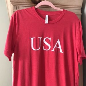 Pink Lily Soft Cotton USA T-shirt Size Large